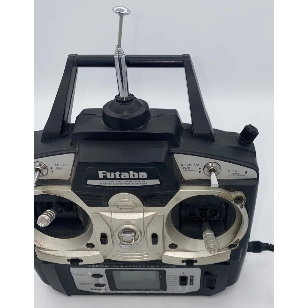 Futaba T6EXA 6-Channel 35MHz RC Transmitter- AC Adapter -Powers On -Missing Back